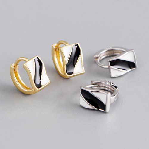 Sterling Silver Hoop Earring, 925 Sterling Silver, for woman & enamel 