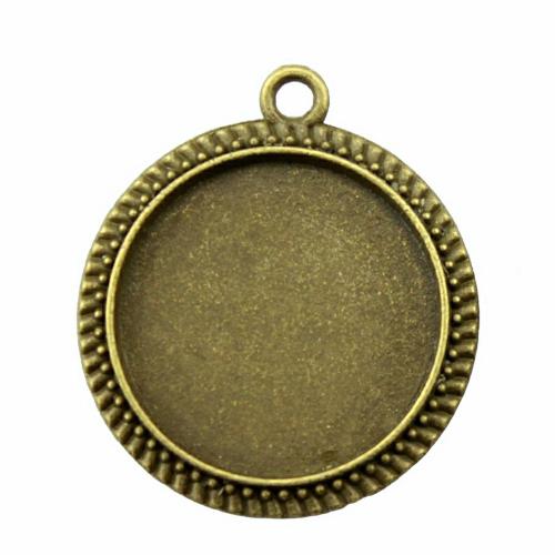 Zinc Alloy Pendant Cabochon Setting, plated, DIY 