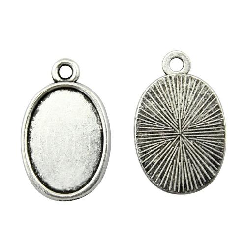 Zinc Alloy Pendant Cabochon Setting, plated, DIY 