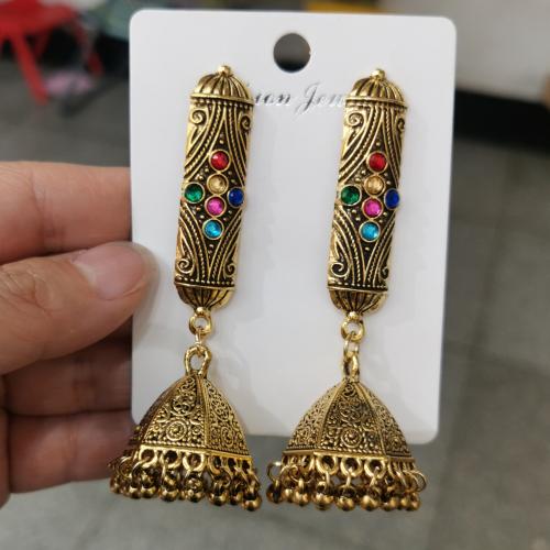 Zinc Alloy Drop Earring, plated, Bohemian style & for woman & with rhinestone 