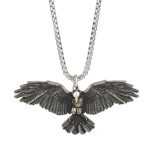 Titanium Steel Necklace, eagle, vintage & Unisex Approx 26.8 Inch 