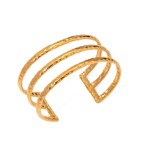 Stainless Steel Cuff Bangle, 304 Stainless Steel, 18K gold plated, fashion jewelry & for woman [