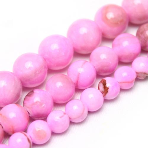 Single Gemstone Beads, Pale Brown Jade, Round, polished, DIY pink 