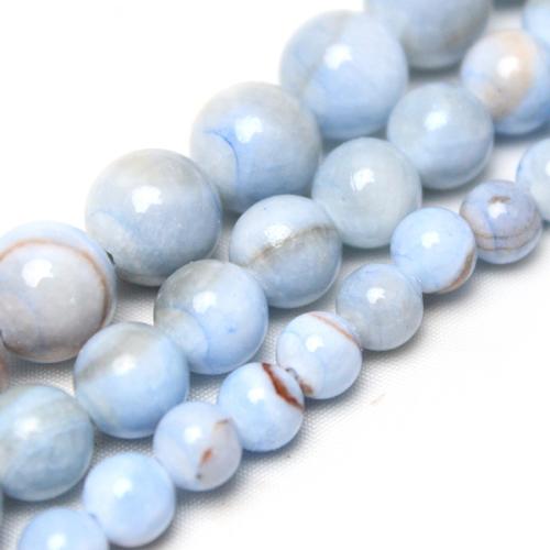 Single Gemstone Beads, Pale Brown Jade, Round, polished, DIY light blue 