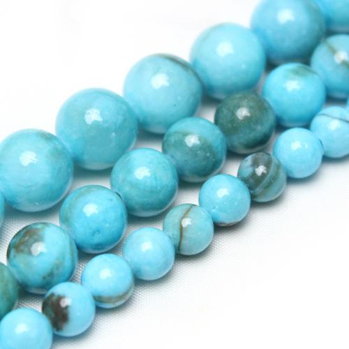 Single Gemstone Beads, Pale Brown Jade, Round, polished, DIY skyblue 