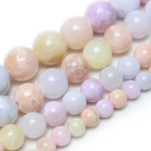 Single Gemstone Beads, Cloisonne Stone, with Pale Brown Jade, Round, polished, DIY multi-colored 