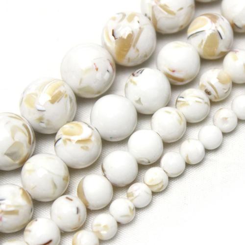 Dyed Natural Turquoise Beads, Round, polished, DIY white 