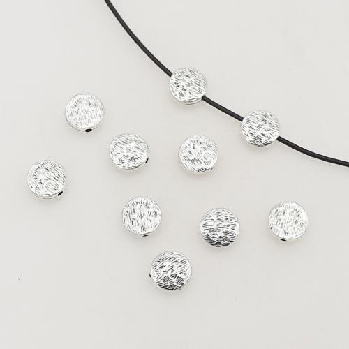 Zinc Alloy Spacer Beads, Flat Round, silver color plated, DIY Approx 1mm, Approx 