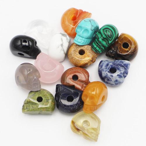 Single Gemstone Beads, Natural Stone, Skull, Carved, DIY 