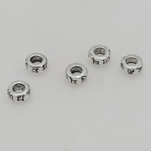 Zinc Alloy Spacer Beads, silver color plated, DIY Approx 3.5mm, Approx 
