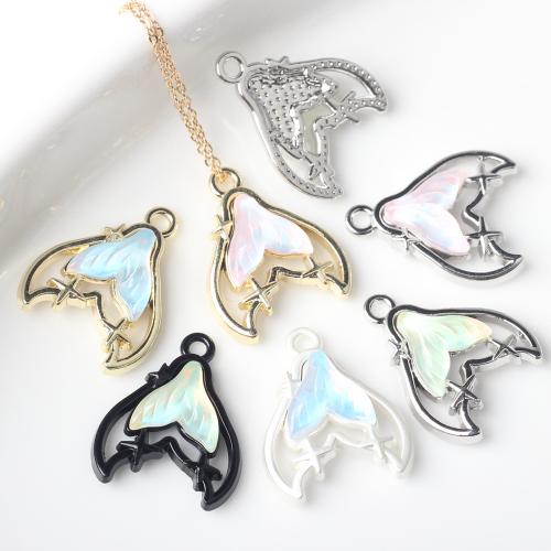 Resin Zinc Alloy Pendants, with Resin, plated, DIY & with rhinestone 