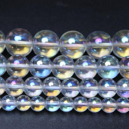 Round Crystal Beads, colorful plated, DIY Crystal Clear 