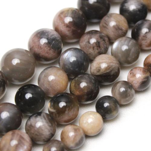 Gefärbte Quarz Perlen, Natürlicher Quarz, rund, poliert, DIY & verschiedene Größen vorhanden, schwarz, verkauft von Strang