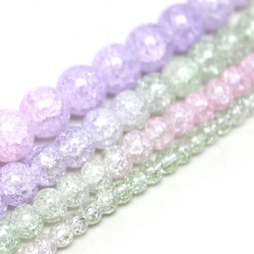Crackle Quartz Beads, Crystal, Round, polished, gradient color & DIY 