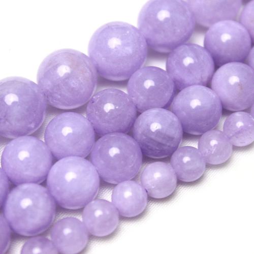 Single Gemstone Beads, Jade, Round, polished, DIY purple, Grade A 