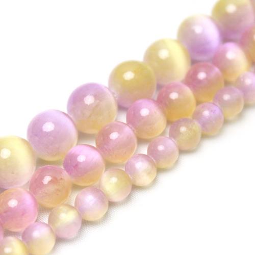 Einzelne Edelstein Perlen, Gipsstein, rund, poliert, DIY & verschiedene Größen vorhanden, Grade AAAAA, verkauft von Strang