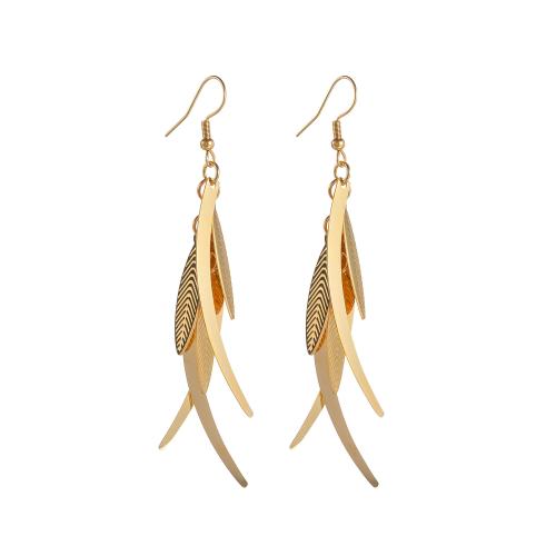 Stainless Steel Drop Earring, 304 Stainless Steel, 18K gold plated, fashion jewelry & for woman, golden, 83mm 