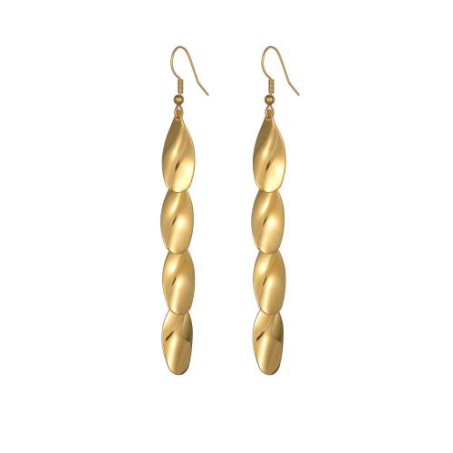 Stainless Steel Drop Earring, 304 Stainless Steel, 18K gold plated, fashion jewelry & for woman, golden, 88mm 