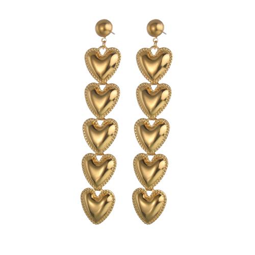 Stainless Steel Drop Earring, 304 Stainless Steel, Heart, fashion jewelry & for woman, golden 