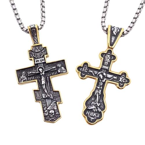 Stainless Steel Jewelry Necklace, 304 Stainless Steel, Cross  & for man 