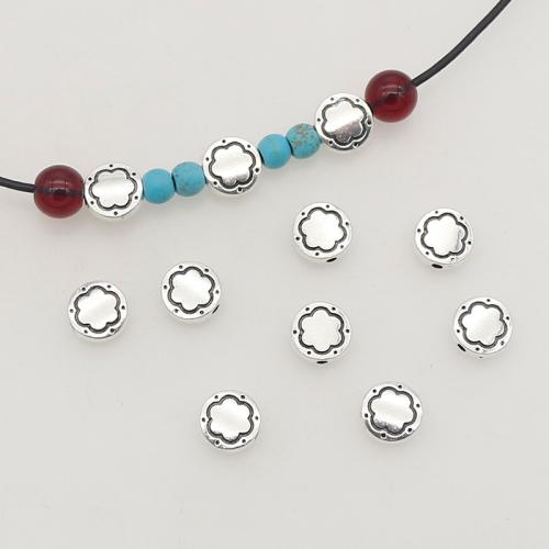 Zinc Alloy Spacer Beads, Flat Round, silver color plated, DIY Approx 1mm, Approx 