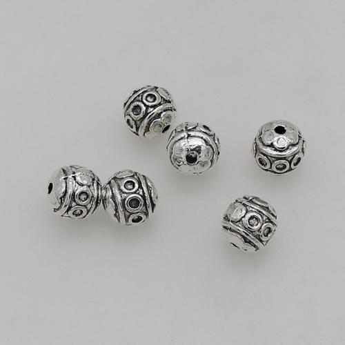 Zinc Alloy Spacer Beads, Round, silver color plated, DIY Approx 1mm, Approx 