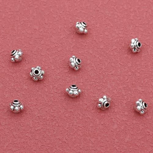 Zinc Alloy Spacer Beads, Flower, silver color plated, DIY Approx 1.3mm, Approx 