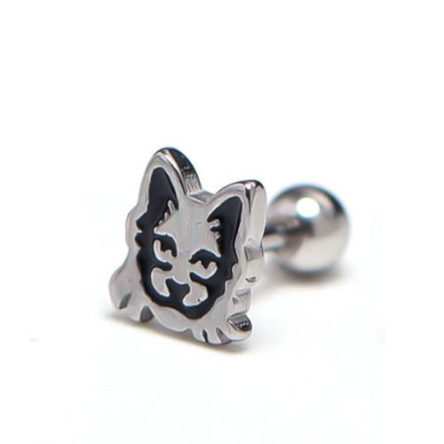 Stainless Steel Stud Earring, 304 Stainless Steel, Tiger, Vacuum Ion Plating, fashion jewelry & Unisex & enamel 