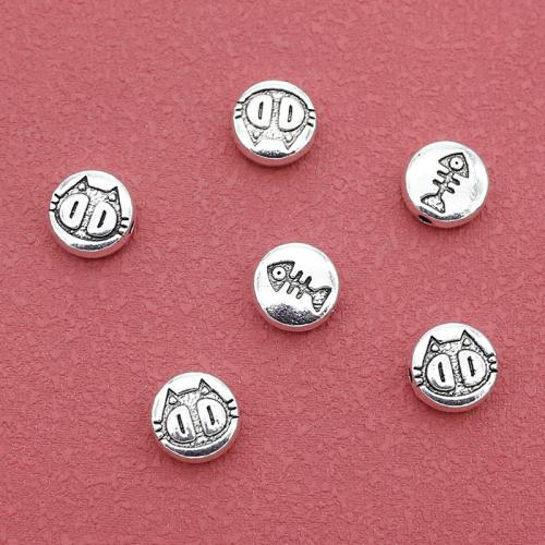 Zinc Alloy Spacer Beads, Flat Round, silver color plated, DIY Approx 1.5mm, Approx 