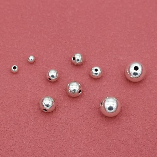 Zinc Alloy Jewelry Beads, Round, silver color plated, DIY Approx 