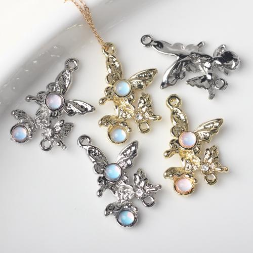 Resin Zinc Alloy Pendants, with Resin, Butterfly, plated, DIY 