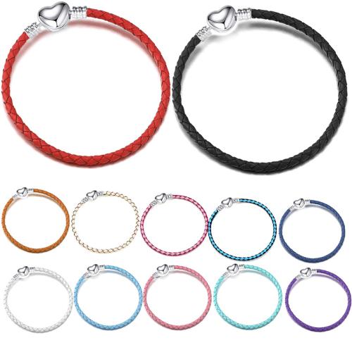 PU Schnur Armbänder, Zinklegierung, mit Lederband, plattiert, unisex & verschiedene Größen vorhanden, keine, verkauft von PC