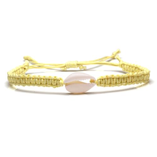 Fashion Create Wax Cord Bracelets, Shell, with Wax Cord, Unisex Approx 16 cm 