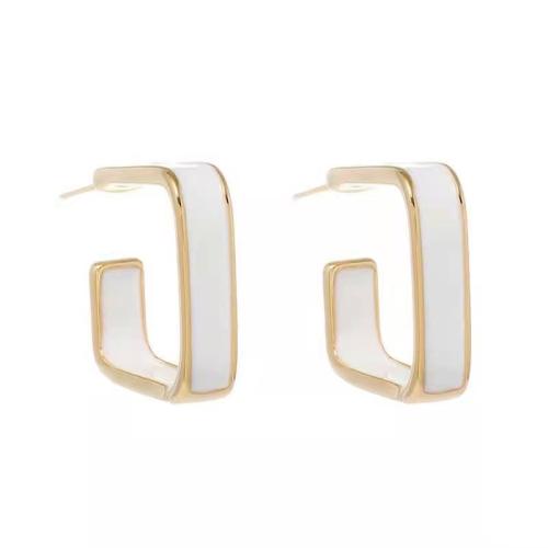 Enamel Zinc Alloy Stud Earring, fashion jewelry & for woman 