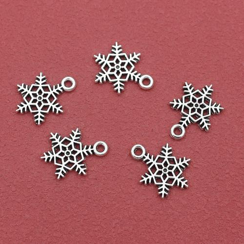 Colgante de la aleación del cinc, aleación de zinc, Copo de Nieve, chapado en color de plata, Bricolaje, 18.5x13mm, agujero:aproximado 1.5mm, aproximado 200PCs/Bolsa, Vendido por Bolsa