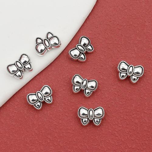 Zinc Alloy Spacer Beads, Bowknot, silver color plated, DIY Approx 1.5mm, Approx 