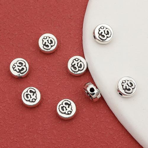 Zinc Alloy Spacer Beads, Flat Round, silver color plated, DIY Approx 1.5mm, Approx 