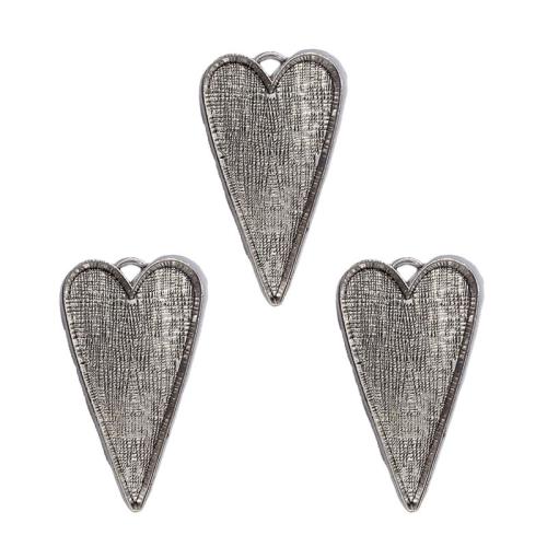 Zinc Alloy Pendant Cabochon Setting, Heart, antique silver color plated, DIY 