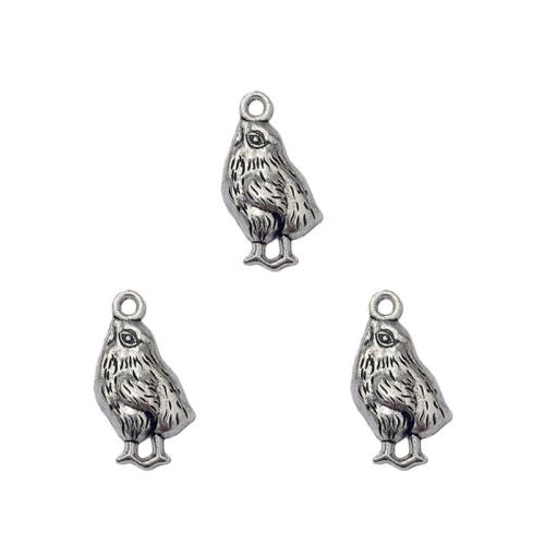 Colgantes Animales de Aleación de Zinc, Pájaro, chapado en color de plata antigua, Bricolaje, 14x24mm, 100PCs/Bolsa, Vendido por Bolsa