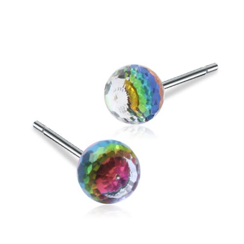 Crystal Jewelry Earring, 304 Stainless Steel, with Crystal & for woman, multi-colored 