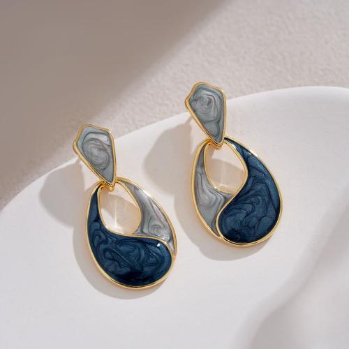 Enamel Zinc Alloy Drop Earring, fashion jewelry & for woman 