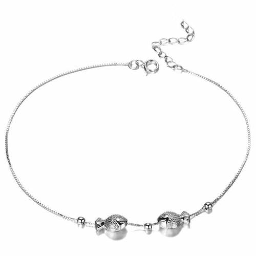 Fashion Jewelry Anklet, Argent sterling 925, avec 3cm chaînes de rallonge, bijoux de mode & pour femme Environ 21 cm, Vendu par PC