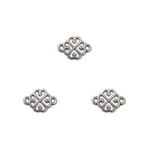 Zinc Alloy Clover Connector, Four Leaf Clover, antique silver color plated, DIY & 1/1 loop Approx 