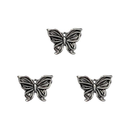 Zinklegierung Tier Anhänger, Schmetterling, antik silberfarben plattiert, DIY, 20x15mm, ca. 100PCs/Tasche, verkauft von Tasche