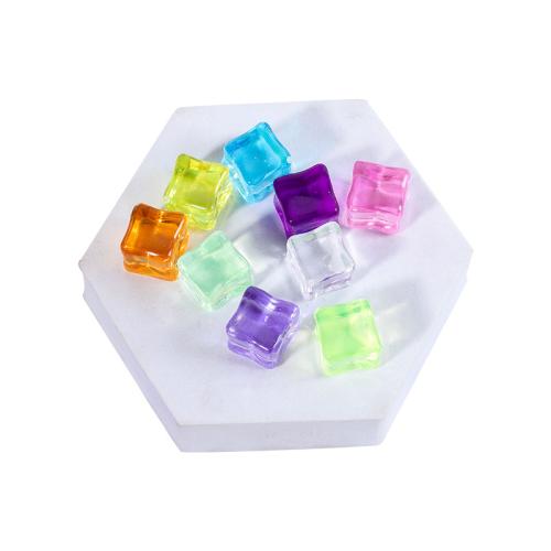 Acrylic Decoration, Square, DIY, mixed colors, 18mm, Approx 