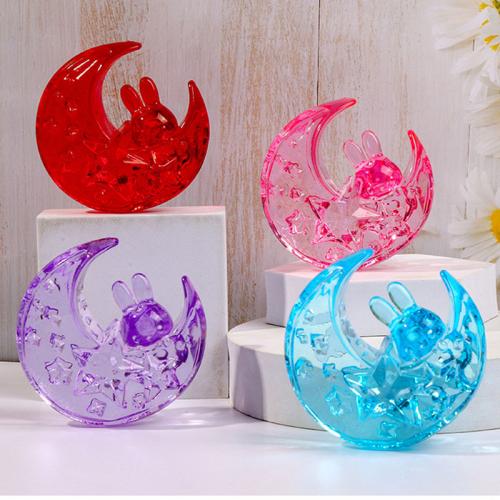 Acrylic Decoration, Moon, injection moulding, for home and office, Random Color 