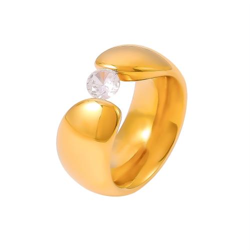 Titane Acier Bague, Acier titane, avec zircon cubique, Placage, bijoux de mode & normes différentes pour le choix & pour femme, plus de couleurs à choisir, Vendu par PC