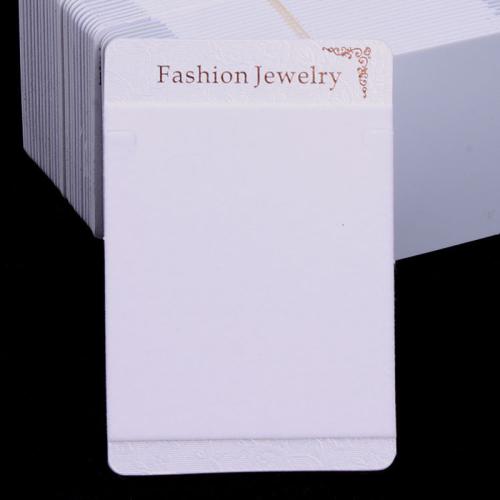 Tarjeta de exhibición de collar, Papel perla, con Tablero de PVC & Pana, multifuncional, Blanco, 60x90mm, Vendido por UD