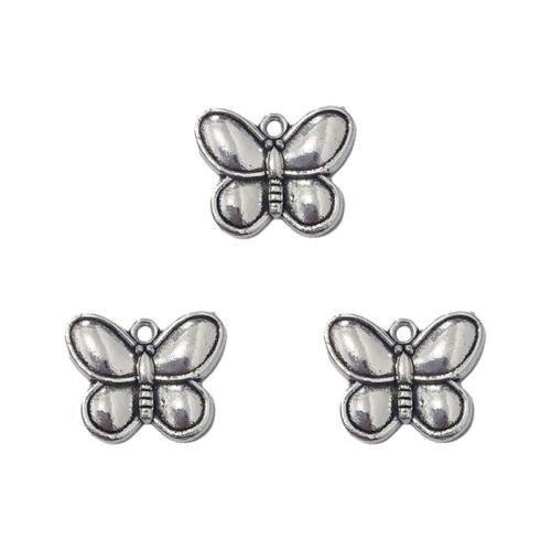 Zinklegierung Tier Anhänger, Schmetterling, antik silberfarben plattiert, DIY, 20x16mm, ca. 100PCs/Tasche, verkauft von Tasche