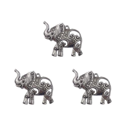 Colgantes Animales de Aleación de Zinc, Elefante, chapado en color de plata antigua, Bricolaje, 37x33mm, aproximado 100PCs/Bolsa, Vendido por Bolsa